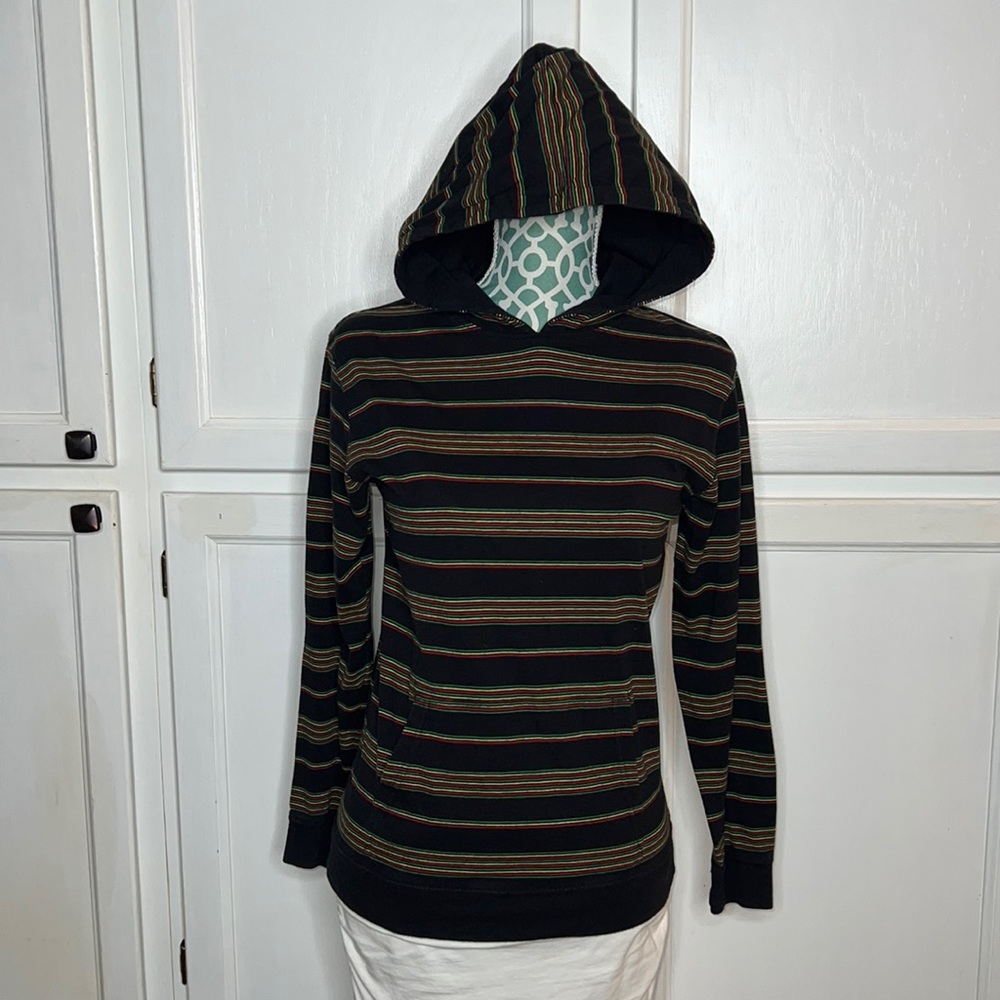 🔥Lightweight pullover hoodie Reggae Rasta Multi Colors Striped T-shirt material